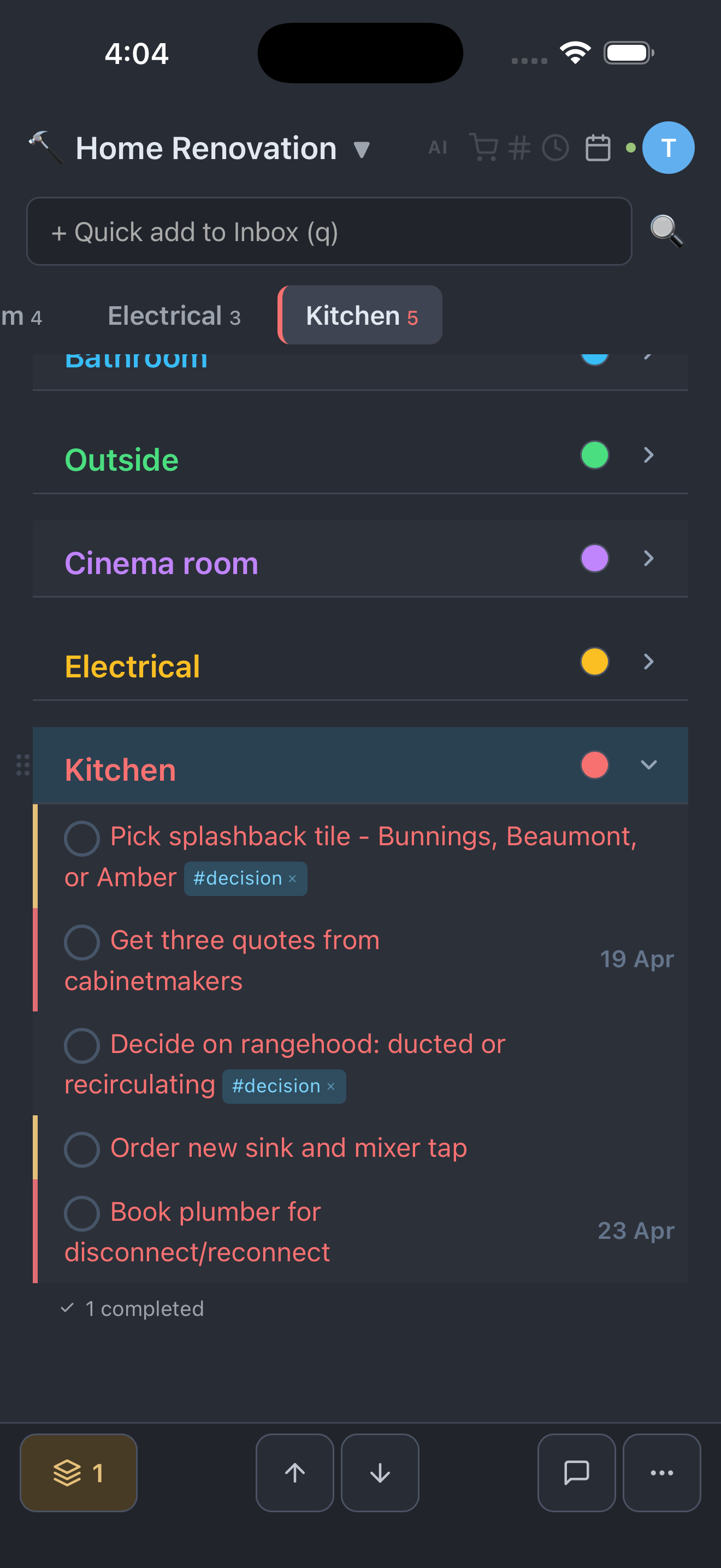 Mobile task list